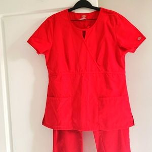 Red scrub set